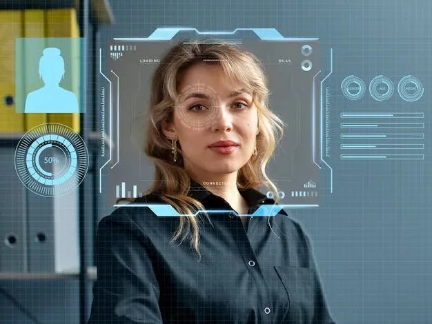 AI recruiting tools assessing a woman